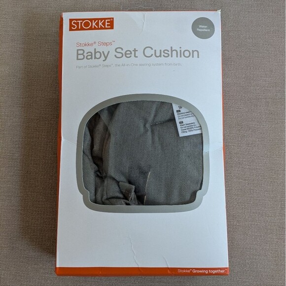 Stokke Steps Baby Set Cushion Baby Seat / Chair Grey Greige New Open Box - Picture 1 of 8